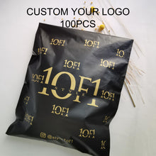 Load image into Gallery viewer, biodegradable custom print matte black plastic poly mailing bag
