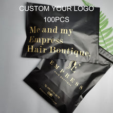 Load image into Gallery viewer, biodegradable custom print matte black plastic poly mailing bag
