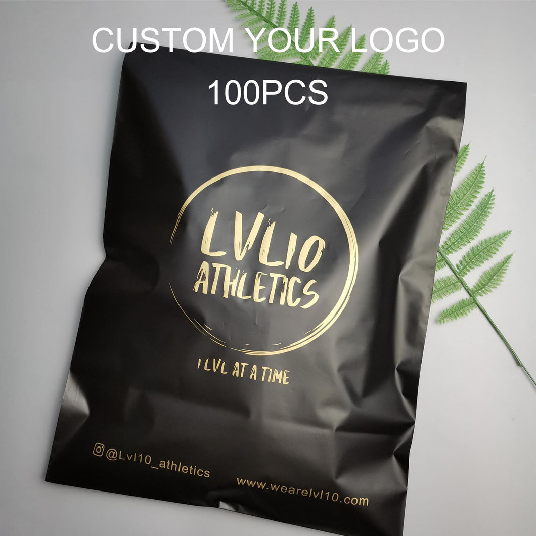 biodegradable custom print matte black plastic poly mailing bag