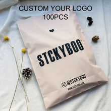 Load image into Gallery viewer, Biodegradable custom logo Beige mail package clothes transport bag
