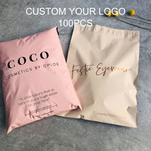 Load image into Gallery viewer, biodegradable custom print matte pink packing clothing mailing bag
