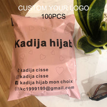 Load image into Gallery viewer, eco friendly pink poly mailer couriercosmetics eyecourier bag envelope
