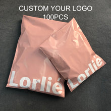 Load image into Gallery viewer, biodegradable custom print matte pink packing clothing mailing bag
